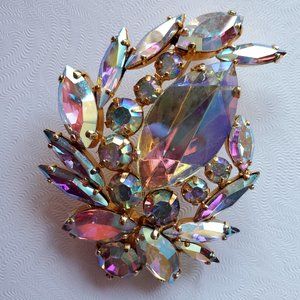 Vintage Brooch and Sherman-signed Screw-back Earrings